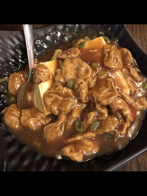 Wheat gluten and soft beancurd  at Liutaio Music Cafe & Shop in Cambridge