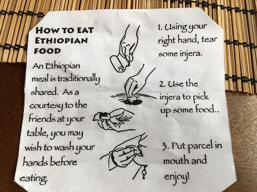 how to eat Ethiopian food at Addis Ethiopian Kitchen in Helsinki