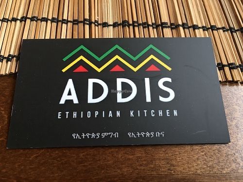 business card, front at Addis Ethiopian Kitchen in Helsinki