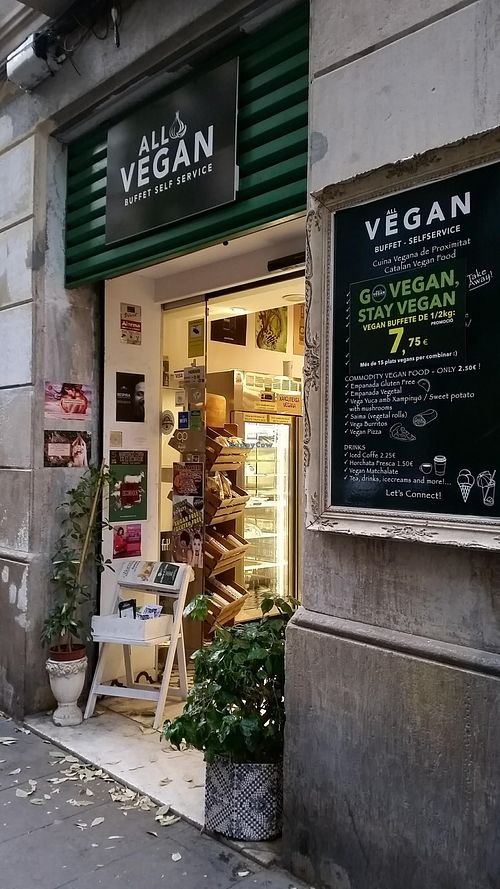 Outside  at All Vegan in Barcelona