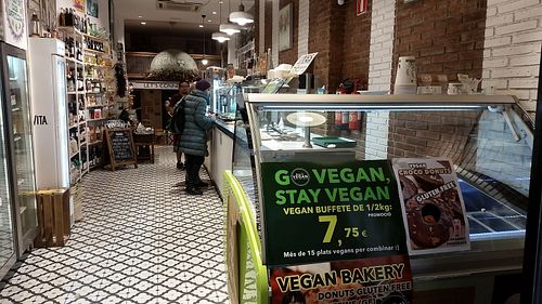 Front entrance at All Vegan in Barcelona