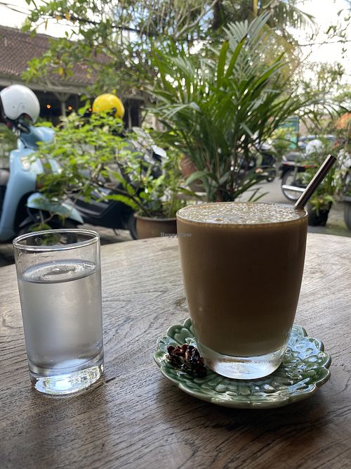 Banana coffee smoothie   at Old Friends Coffee in Ubud