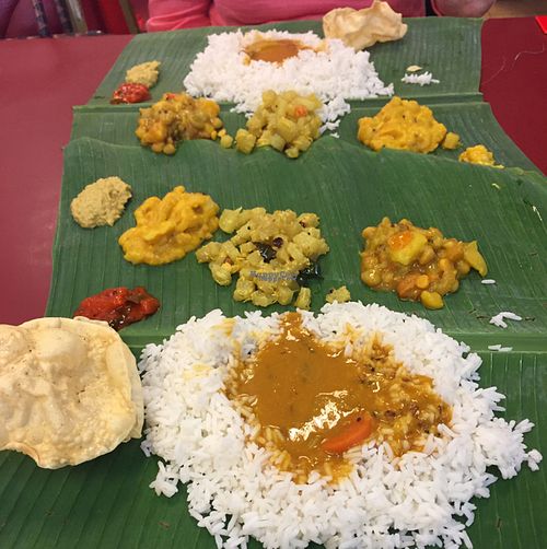 banana leaf meal for two  at Lakshmi Vilas in Kuala Lumpur