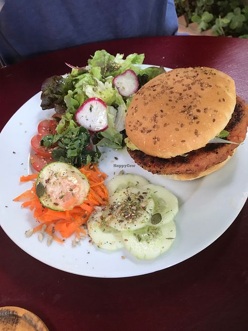Burger at Sabores Naturales in Ibiza