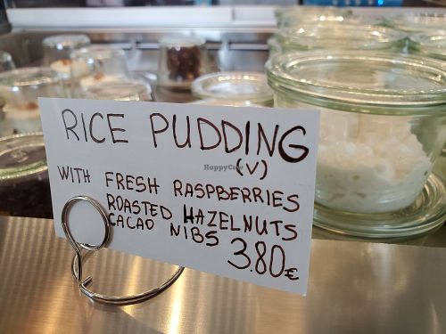 Vegan option rice pudding and brownies at Elska Coffee in Vilnius