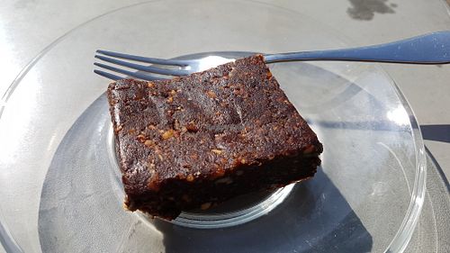 Vegan brownie at Elska Coffee in Vilnius