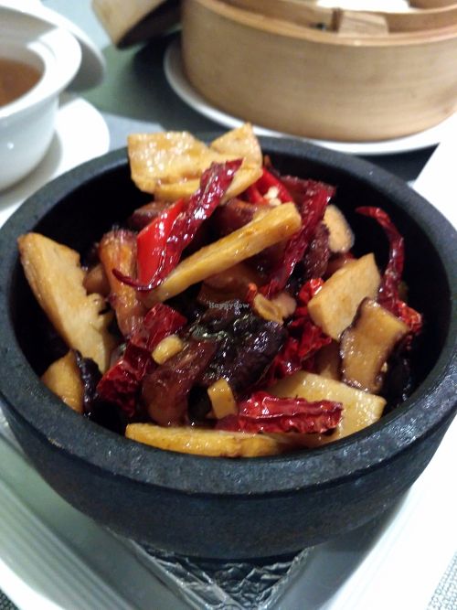 Crazy for Braised Mushroom in Hot Stone Pot  at Lotus Vegetarian 莲心 - Tai Seng in Central Singapore