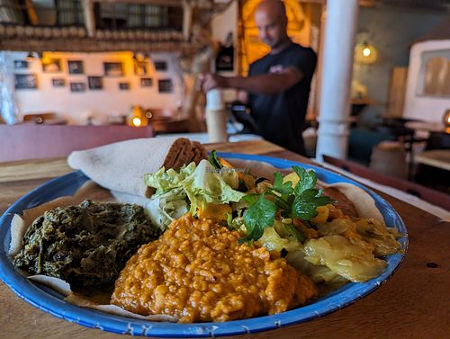 Vegan platter at Im Herzen Afrikas in Frankfurt