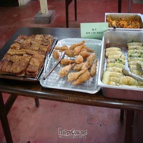 Interesting fried foods at Dharma Realm Guan Yin Sagely Monastery in Kuala Lumpur