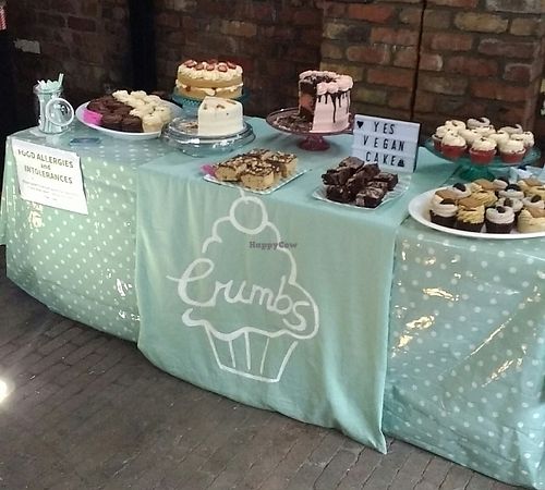 market stall at Crumbs Vegan Bakery in Moira