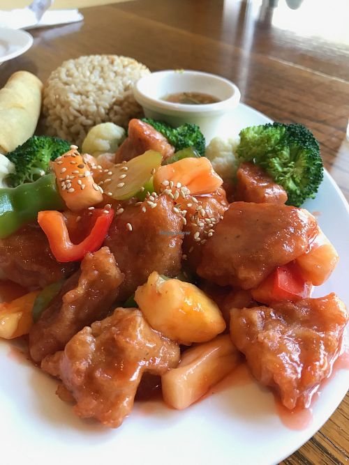 Sweet & Sour Sesame Soy Protein at A8 Pan Asian Vegan in Brooklyn