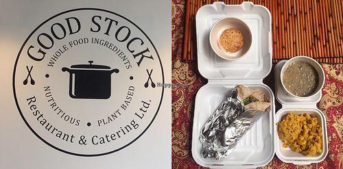 Donair, mac n cheese, mushroom soup and cashew cheeze at Good Stock in Edmonton