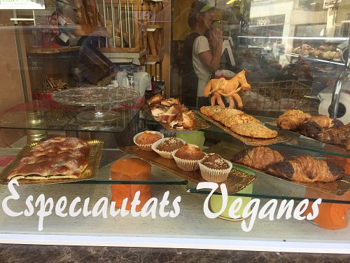 vegan specialties  at Santa Clara Bakery  in Barcelona