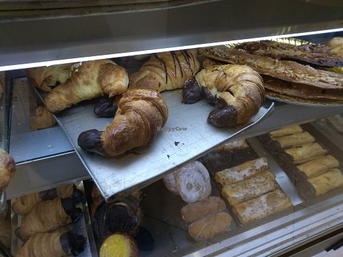 Vegan chocolate croissants at Santa Clara Bakery  in Barcelona