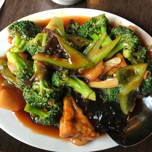 tofu and broccoli at Lucky Garden in Hallowell