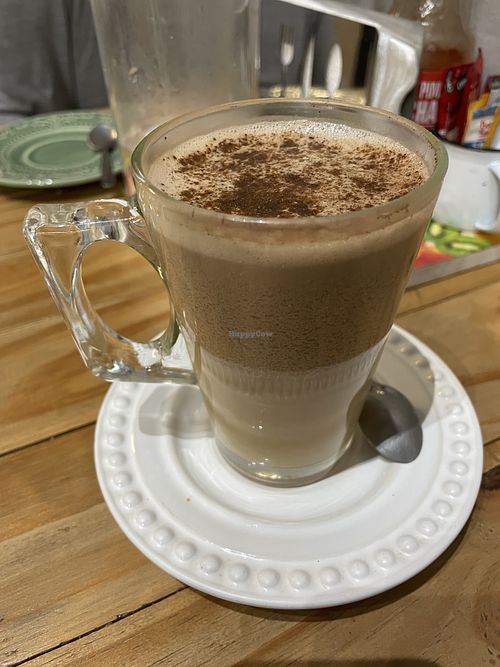 chai latte, with peanut milkk  at Pop Art Cafe in Foz Do Iguacu