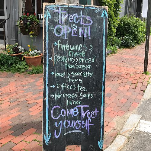 menu at Treats in Wiscasset