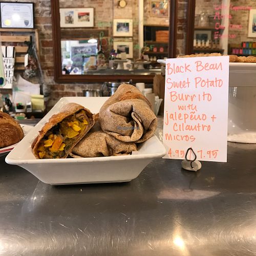 vegan burrito at Treats in Wiscasset