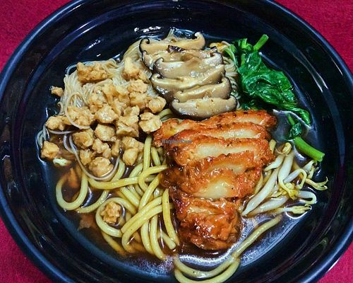 Lor mee. noodle with thick gravy  at Marimarimo Vegetarian in West Singapore
