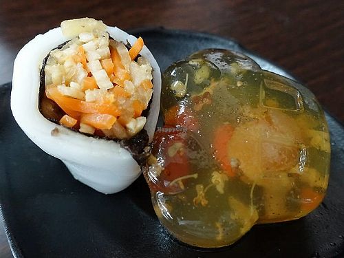 Seaweed roll and Jelly  at Marimarimo Vegetarian in West Singapore