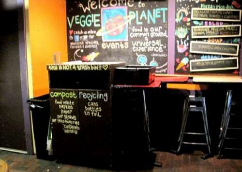 Inside at Veggie Planet in Cambridge
