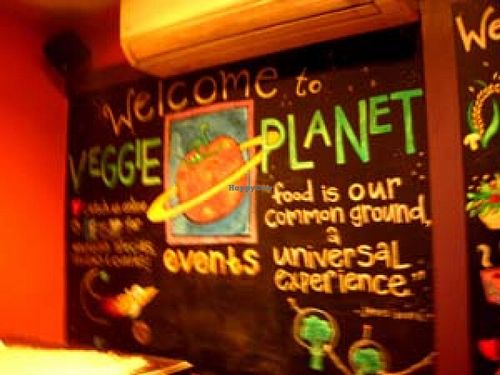 Inside at Veggie Planet in Cambridge