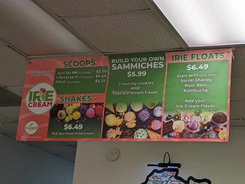 Menu board at Dajen Eats in Eatonville