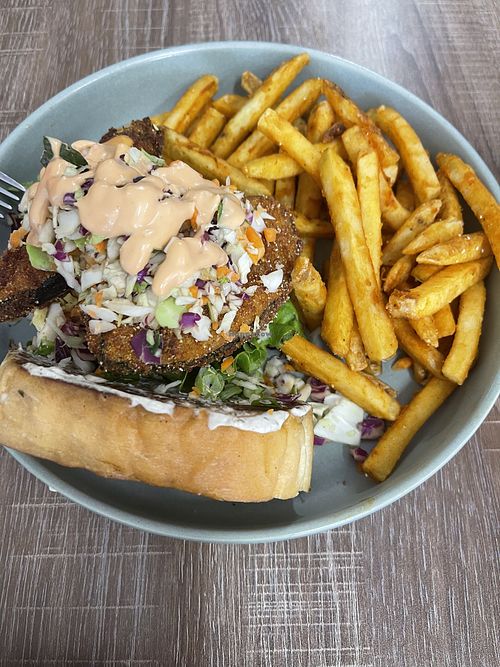 Fish sandwich - only on Friday’s & Saturday’s   at Dajen Eats in Eatonville