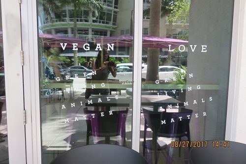window at GLAM Vegan in Miami