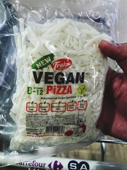 Vegan Cheese for Pizza at CarrefourSA in Istanbul