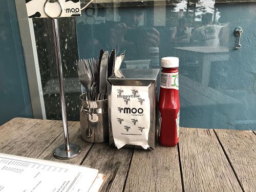 Table at Moo Gourmet Burgers in Manly
