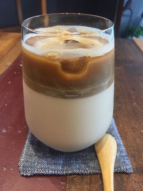 coffee with plant-based milk  at Zhen De Coffee in Taipei