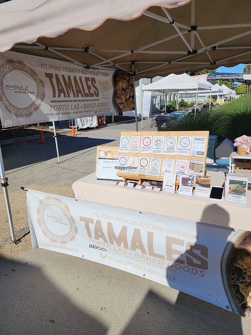Masa Catalina, tamal vendor with a lot of vegan options for tamales at Farmer's Market - Cloverfield in Santa Monica