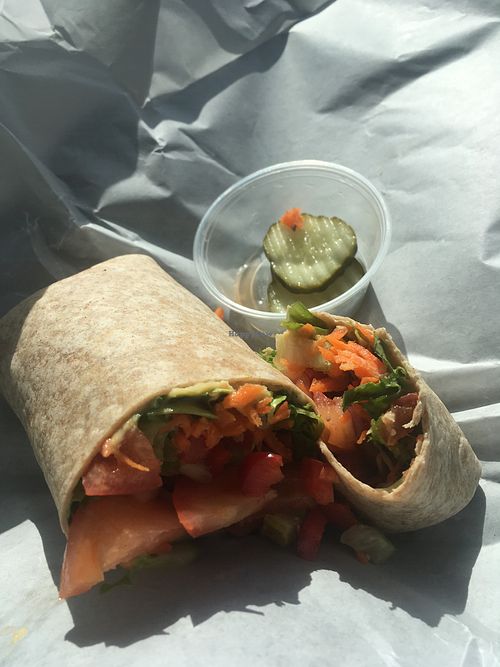 Hummus and Veggie Wrap at Good Karma Cafe & Health Foods in Rumford