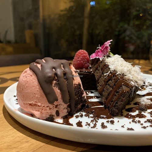 Brownie at Veda Restaurante in Miraflores