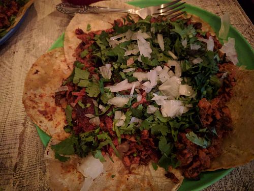 Tacos at Malportaco in Mexico City