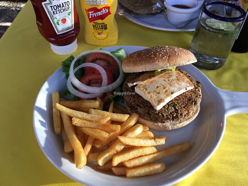 Vegan burger at Casa Tequila in Cancun