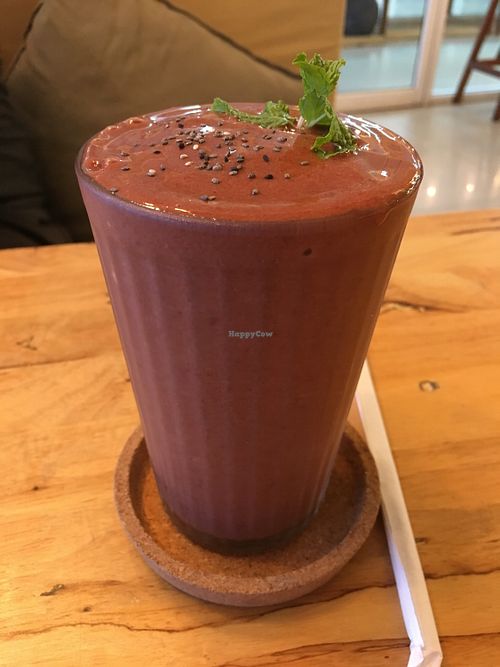 Dark Strawberry Smoothie at Hua Hin Vegan Cafe and Wine in Hua Hin