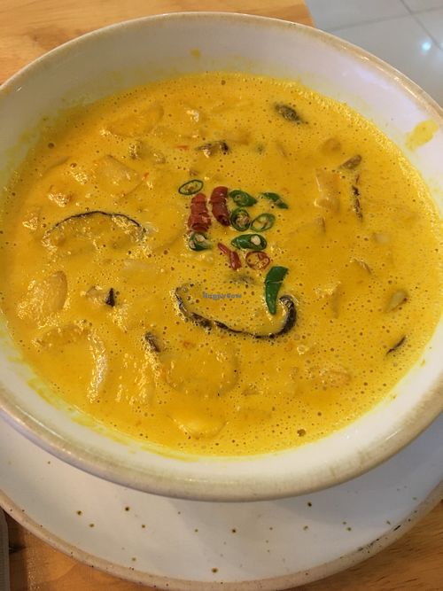 Mushroom Masala Soup at Hua Hin Vegan Cafe and Wine in Hua Hin