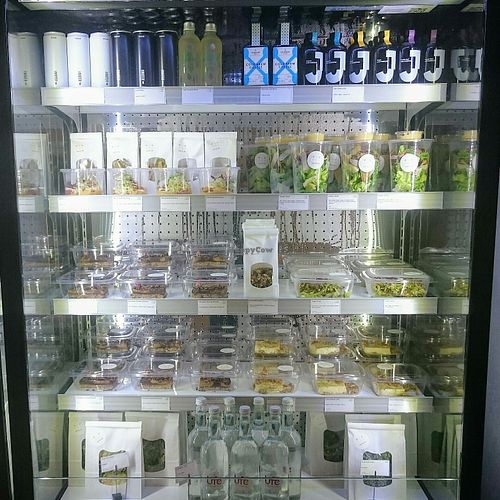 Take away cabinet at Essence Cuisine in East London