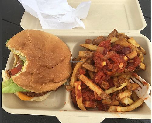 BBBQ Burger with cheese and chilli fries at The Frying Dutchman in Huntsville