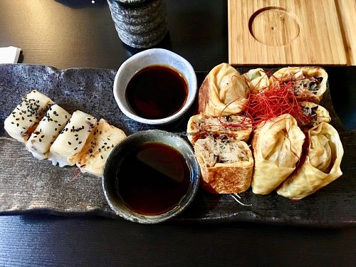 Turnip cakes--wow! at Jade Rabbit in Portland