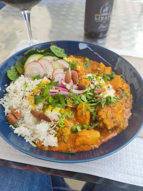 Caril de legumes, prato do dia at Veggie Cafe in Albufeira