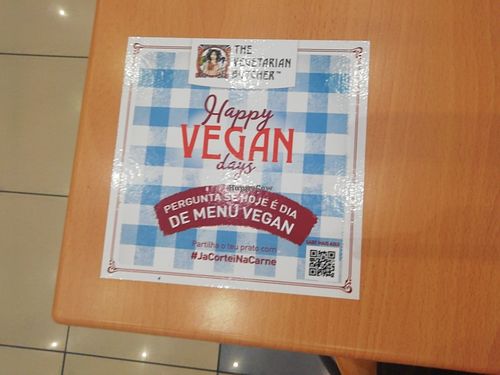 Vegetarian Butcher promo at Veggie Cafe in Albufeira