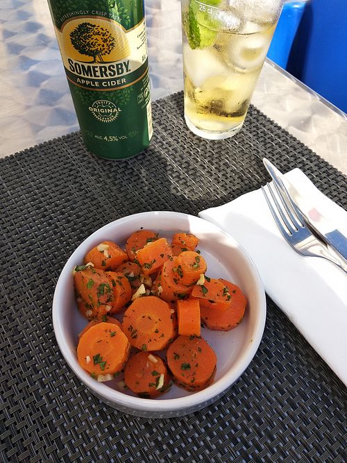 Carrots with garlic and parsley (I think!)  at Veggie Cafe in Albufeira