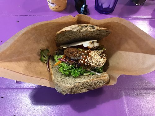 Lentils burger  at Root - Vegan Fast Food in Zagreb