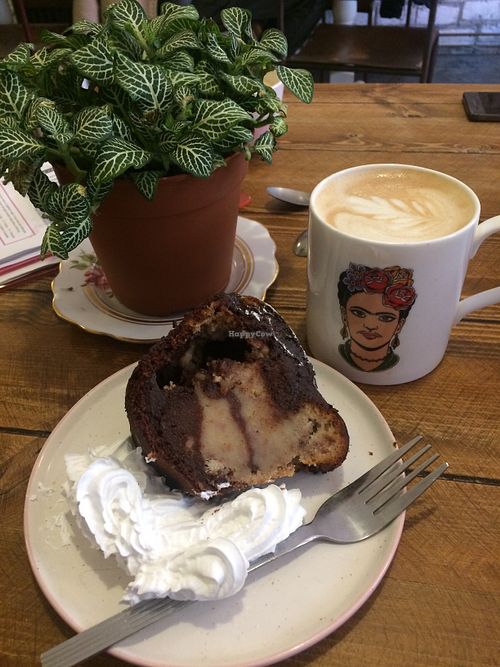 GF marble cake w/ hazelnut latte at Humblest of Pleasures in Hebden Bridge