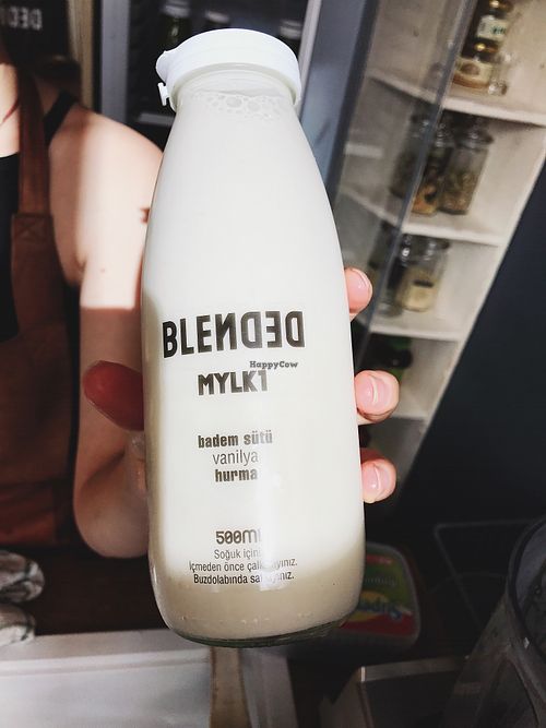 almond milk at Blended Greens in Istanbul