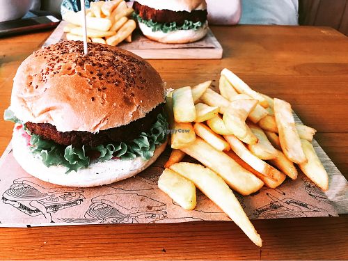 Vegan burger  at Deli 14 in Istanbul