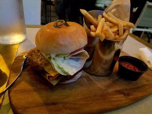 Vegan Double Bacon Cheezeburger at Crate in Miami